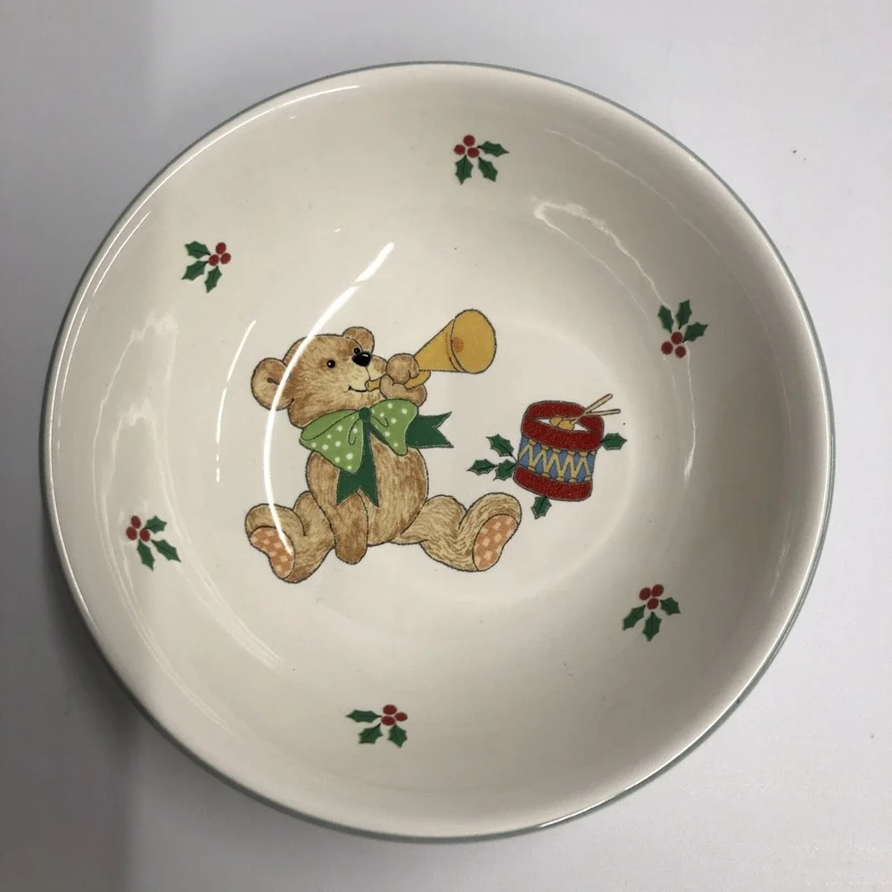 Mikasa Teddy's Christmas CC019 Candy Nut Snack Dish Bowl 5.25 x 2.25